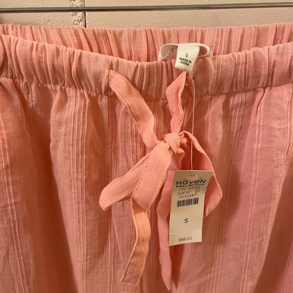 NWT HAVEN Well Within Women's Cotton Pink Pajama Sleep Lounge Pants Size Small - Picture 6 of 9